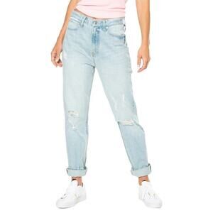 JUICY COUTURE $98 Light Wash Distressed Boyfriend Jeans Size 32